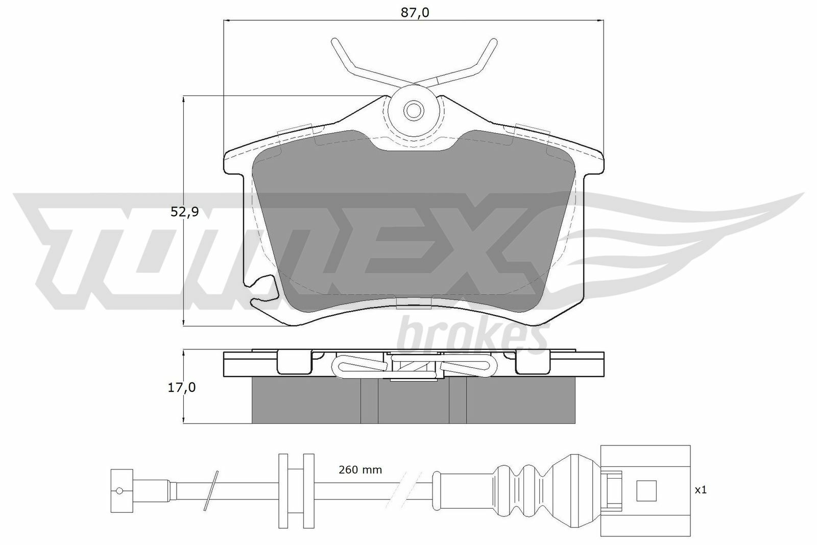 Sada brzdových destiček, kotoučová brzda TOMEX Brakes